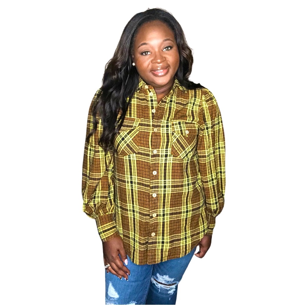Plaid button down shirt
